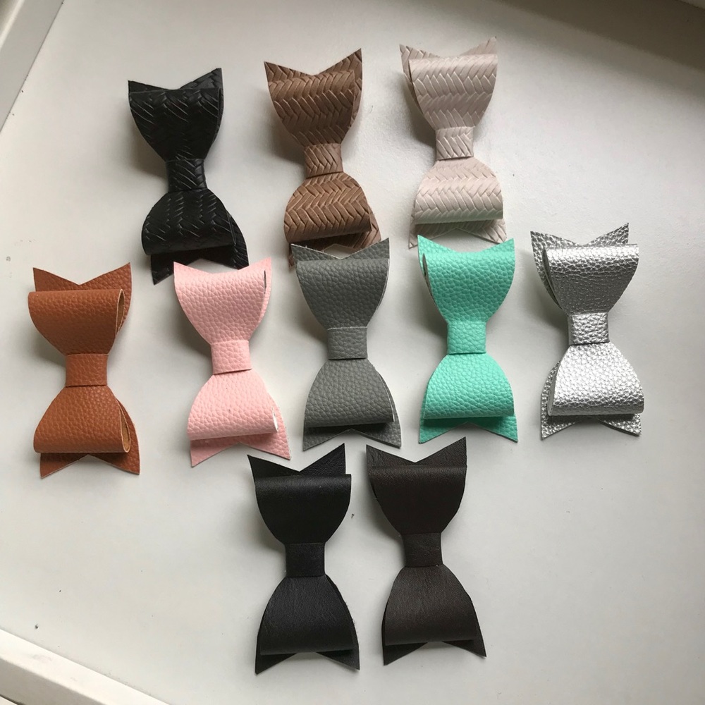 Handmade faux leather hair bows